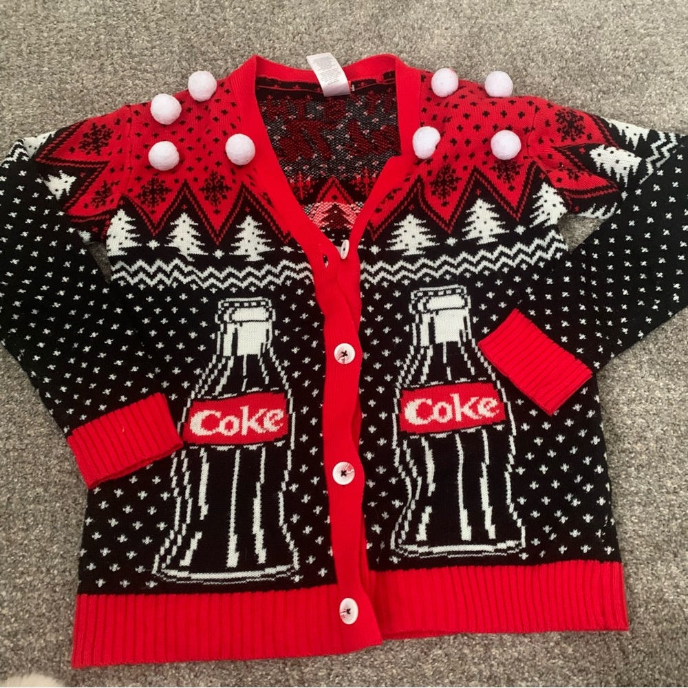 Coca Cola polar bear cardigan sweater XS